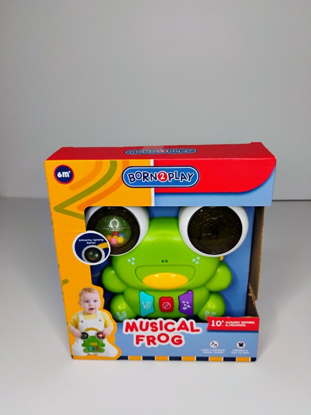 Born 2 Play Musical Frog 10 Nursery Rhymes & Melodies 6M